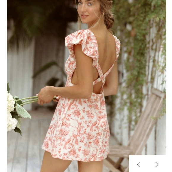 REVOLVE Dresses & Skirts - Krewe Du Q Rhodes Floral Mini Dress Tea Party Cocktail Coquette Puff Sleeve